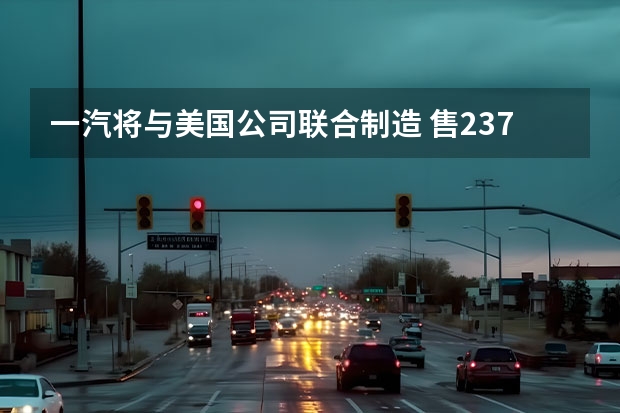 一汽将与美国公司联合制造 售23.79万元起