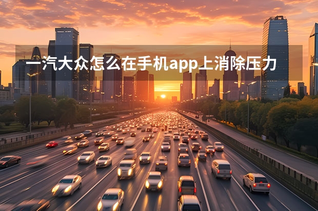 一汽大众怎么在手机app上消除压力损失提醒