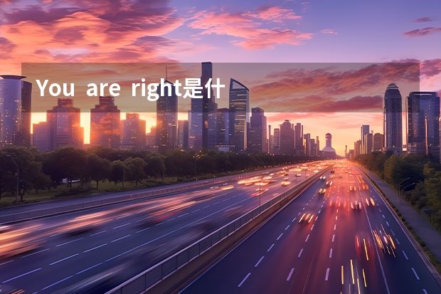 You  are  right是什么意思？