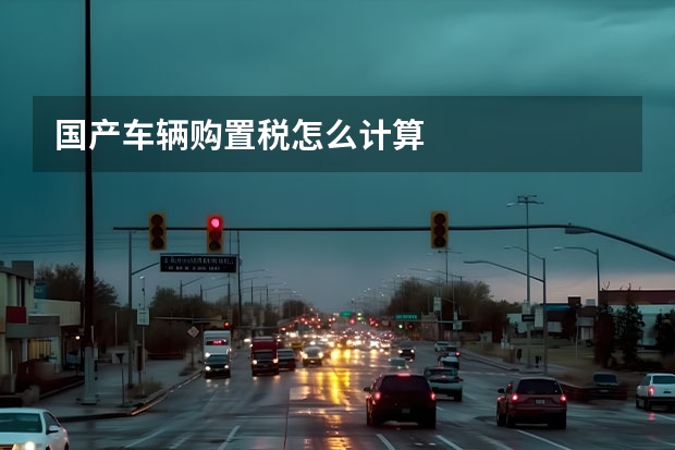 国产车辆购置税怎么计算