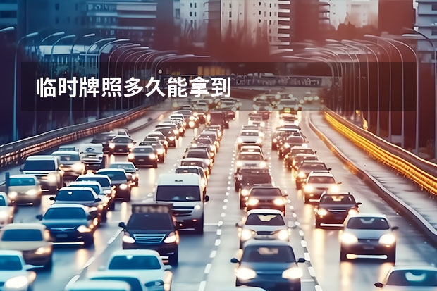 临时牌照多久能拿到