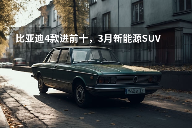比亚迪4款进前十，3月新能源SUV销量榜看点多 3月SUV销量榜：比亚迪宋退居第二，本田CR-V降幅最大