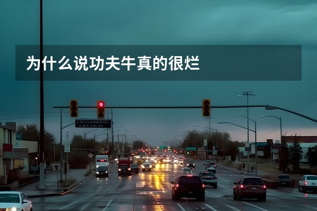 为什么说功夫牛真的很烂
