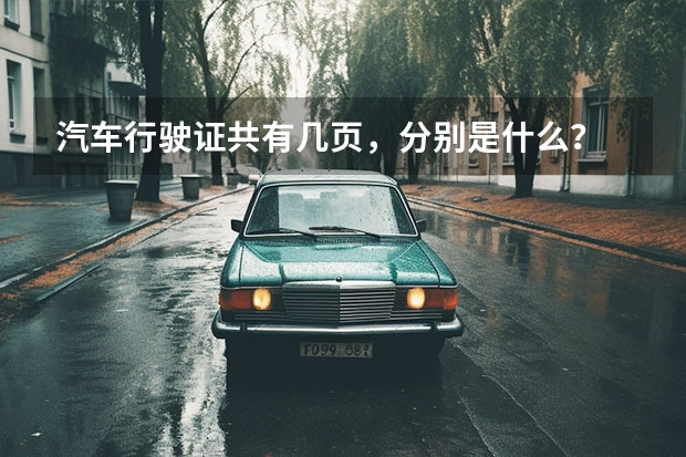 汽车行驶证共有几页，分别是什么？