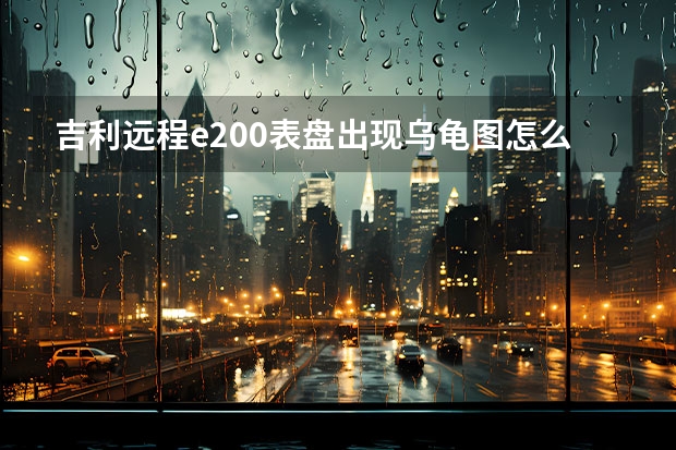 吉利远程e200表盘出现乌龟图怎么回事