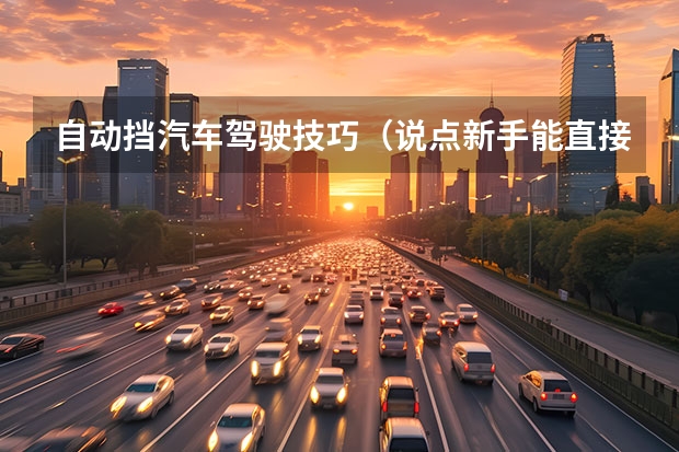 自动挡汽车驾驶技巧（说点新手能直接上路的）已有驾照（自动档汽车起步问题，和一些驾驶技巧！）