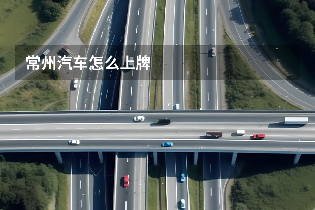 常州汽车怎么上牌