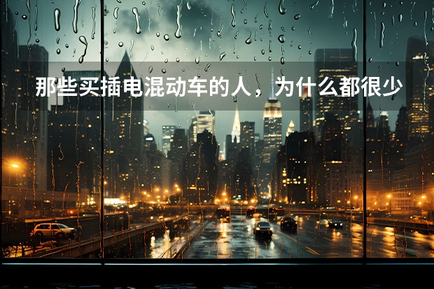 那些买插电混动车的人，为什么都很少给车充电？