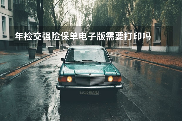 年检交强险保单电子版需要打印吗