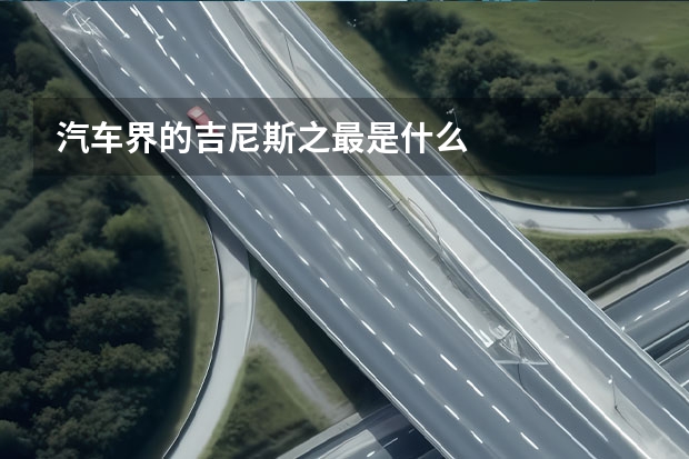 汽车界的吉尼斯之最是什么