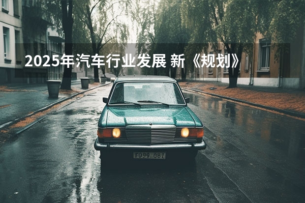 2025年汽车行业发展 新《规划》发布，明确中国新能源汽车产业发展路线