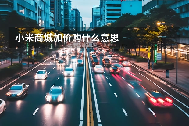 小米商城加价购什么意思