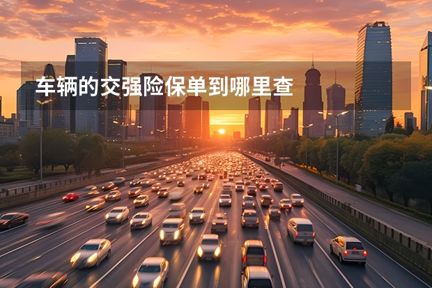 车辆的交强险保单到哪里查